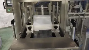 Ensacheuse horizontale pour sachets préformés en granulés
