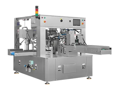 Ensacheuse rotative pour sachets préformés une piste